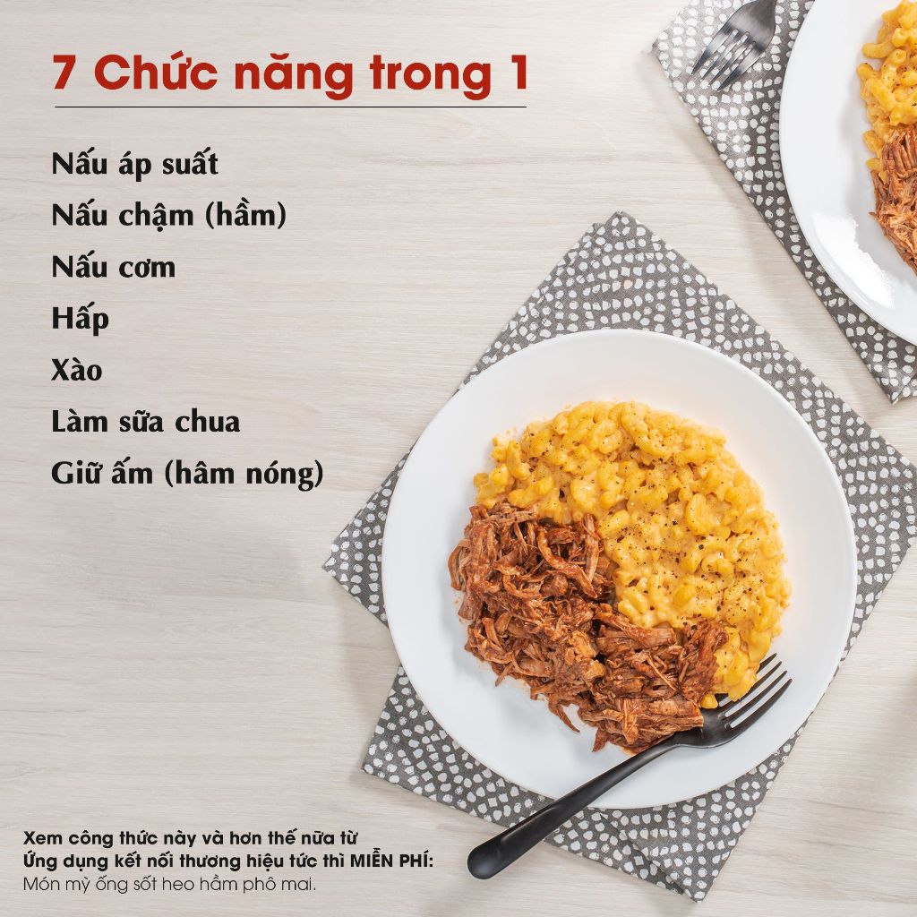 Nồi áp suất điện đa năng Instant Pot DUO 60 V5 (5.7 lít) kèm khuôn làm bánh 3 ngăn