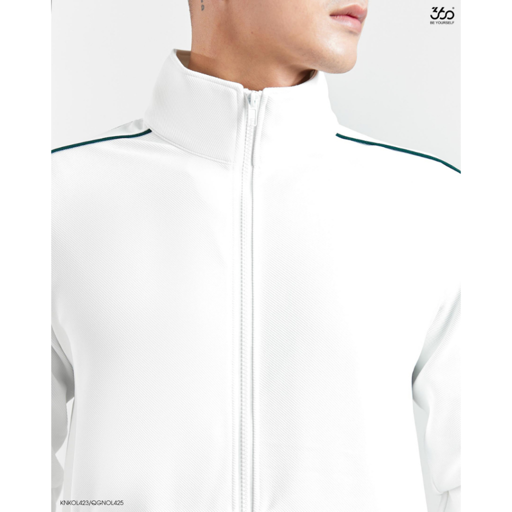 Bộ nỉ nam quần áo thể thao dài tay có cổ 360Boutique set unisex nam nữ đen trắng chất liệu texture giữ nhiệt - BNKOL430