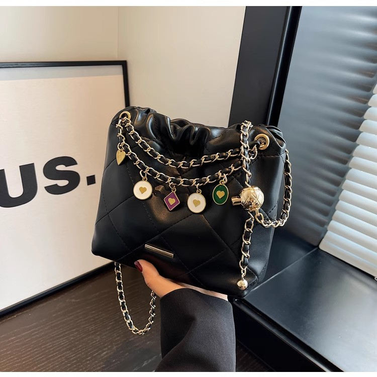 Túi nữ da mềm dây da phối đan xích quả chuông dễ điều chỉnh SL125