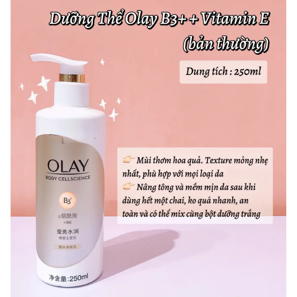 Combo sữa tắm olay 500ml + Lotion 250ml dưỡng thể siêu trắng da toàn thân