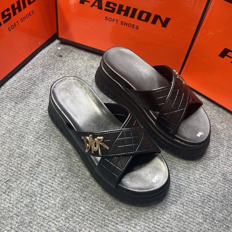 dép đế xuồng dior quai chéo tăng chiều cao 7cm