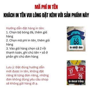 Phí in tên số áo bóng đá