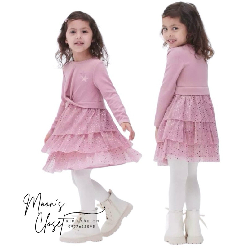 XD- Váy nỉ chân voan sequin Primark size 2/3y-6/7y