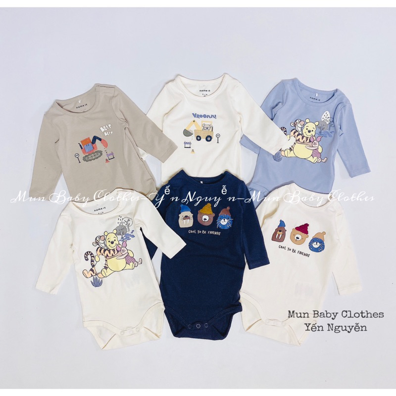 (BÉ TRAI) Body chip body suit xuất dư chất cotton hữu cơ mềm mịn cho bé sơ sinh
