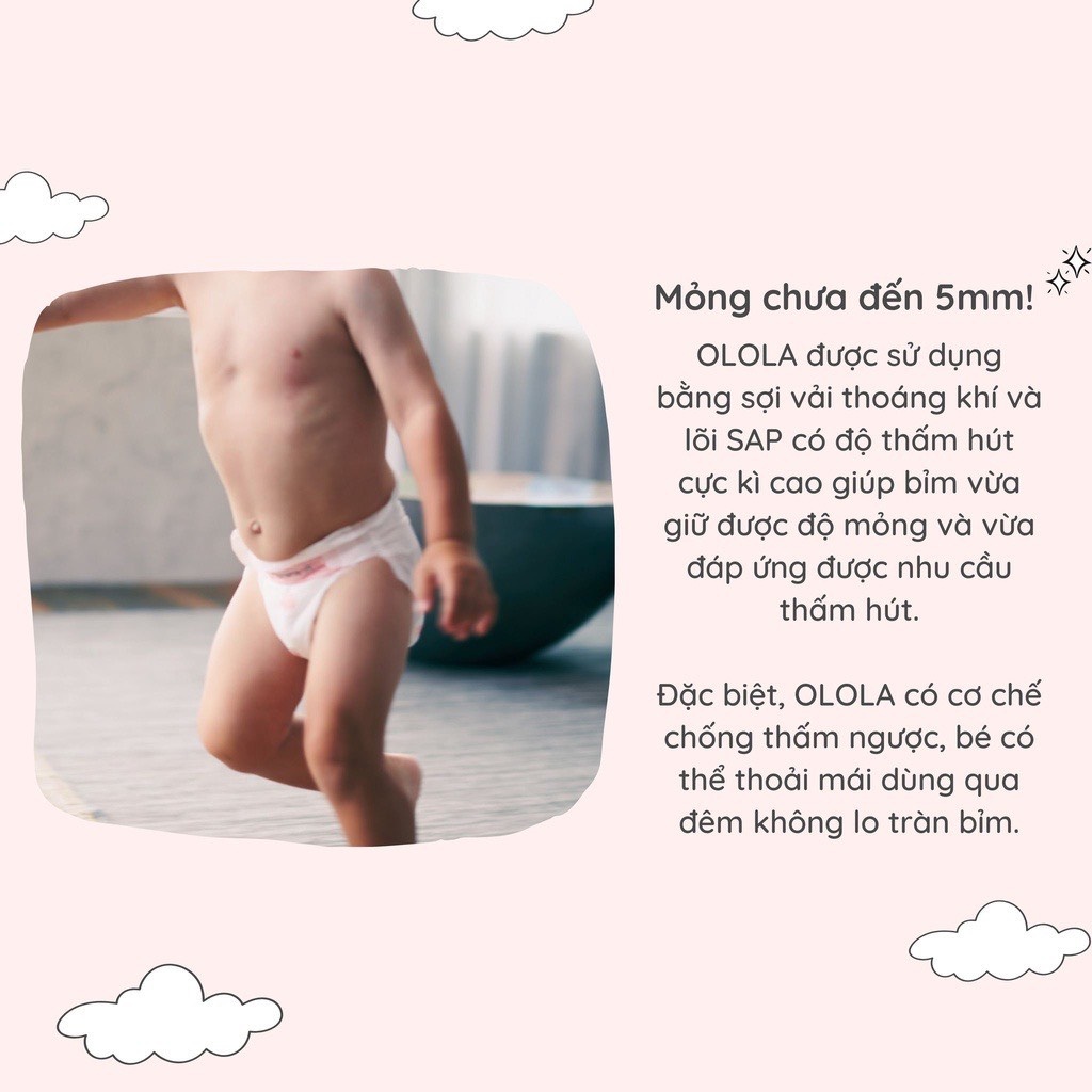 Tã/Bỉm Quần Cao Cấp OLOLA Skin Fit Đủ Size L26/XL22/XXL18 Hàn Quốc Cho Bé, Mỏng Nhẹ, Mềm Thoáng, Thấm Hút Nhanh