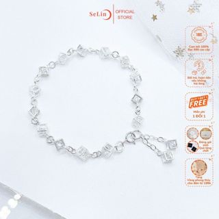  Lắc tay vòng tay bạc nữ SELIN JEWELRY bạc 999 hình rubic độc đáo cá tính trang sức phụ kiện bạc nữ 