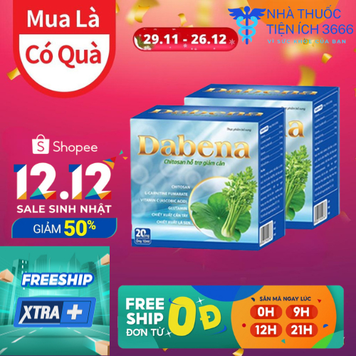 1 Hộp Giảm cân cấp tốc DABENA HÀNG ĐỘC QUYỀN ! NHÀ THUỐC TIỆN ÍCH 3666 - HÀ NỘI