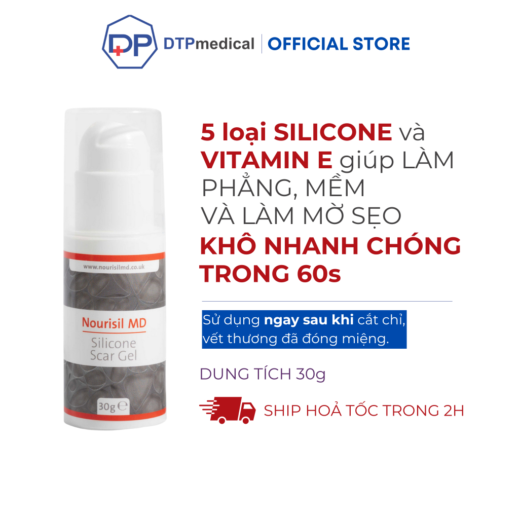 Gel Silicone Nourisil MD xóa sẹo lồi, sẹo phì đại sau phẫu thuật thẩm mỹ, phẫu thuật y khoa, sẹo vết thương hoặc bỏng