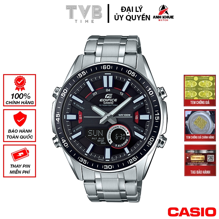 Đồng hồ nam dây kim loại Casio Edifice chính hãng EFV-C100D-1AVDF (46mm)