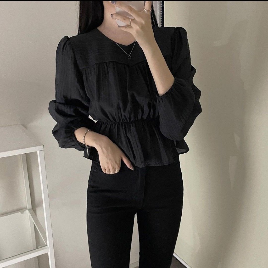 Áo babydoll bigsize 65-110kg, áo kiểu bigsize tay phồng  AC15-kimfashion