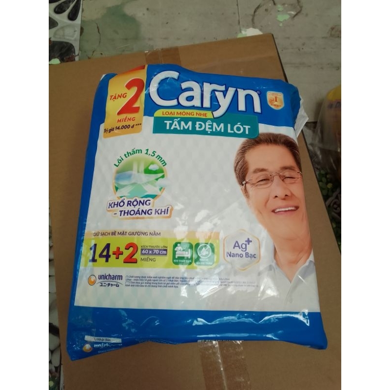(Tặng 2 miếng) Tấm điệm lót caryn size XL 14 miếng Kích thước lớn 60 x 70 cm