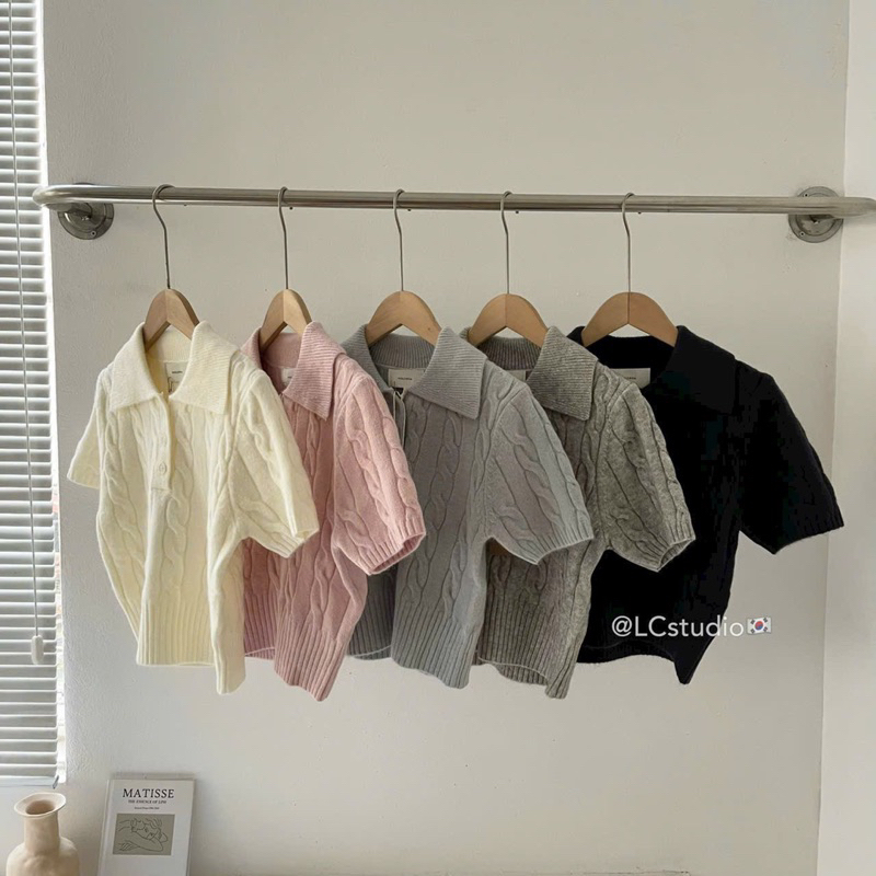 Áo Len PoLo - 603967 - 3 Nút - Đan Xoắn