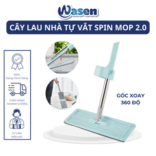 Cây lau nhà tự vắt Spin Mop 2.0 ưu việt Wasen (Giao màu ngẫu nhiên)