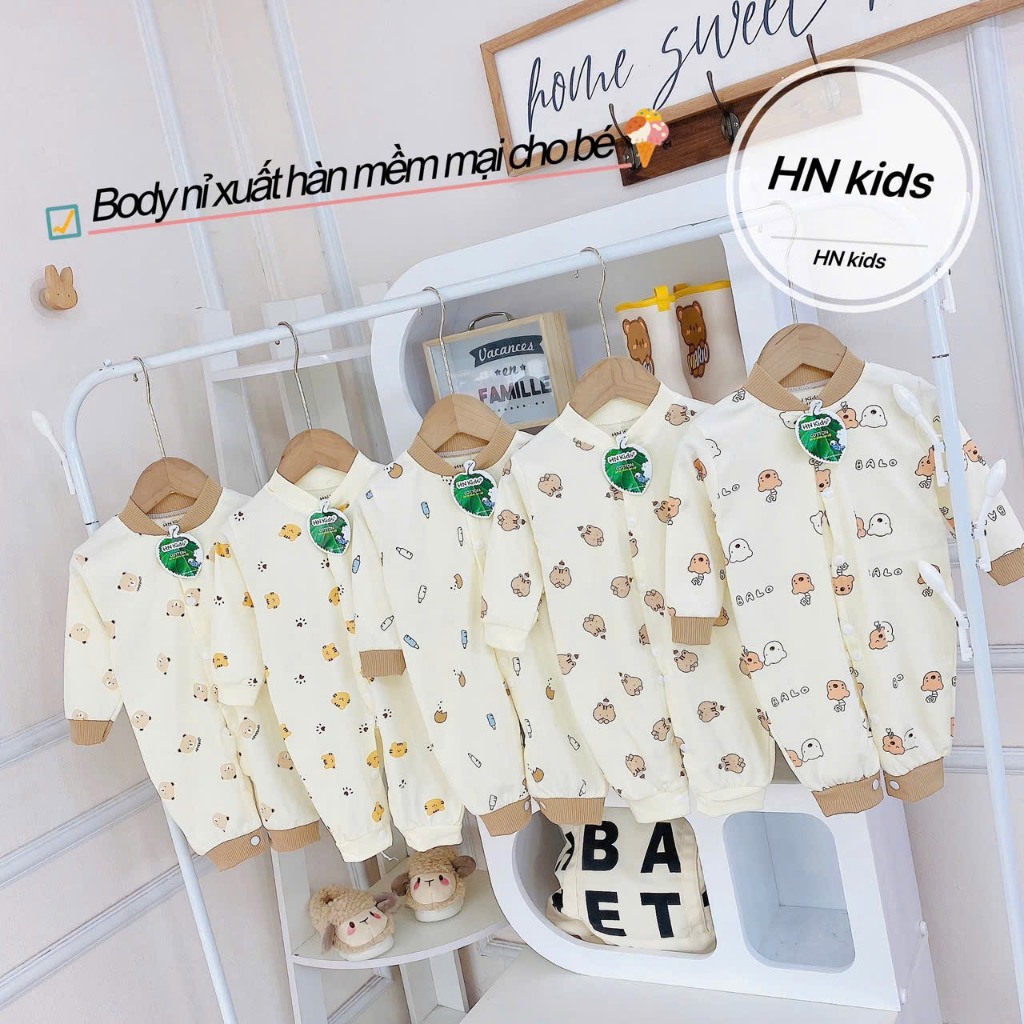 Body NỈ HÀN cho bé chất đẹp mềm mịn ấm áp BD2