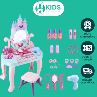 Đồ chơi bàn ghế trang điểm công chúa cỡ lớn kết hợp đàn piano cho bé gái X KIDS kèm máy sấy điện có đèn nhạc dễ thương