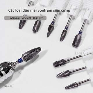 Các loại Đầu mài siêu cứng, mài móng thật - mài khoé - mài mịn- phá bột- phá gel
