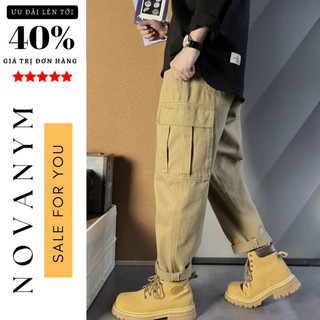 Quần baggy nam, quần baggy kaki phối cúc bấm sắn gấu form rộng phong cách PH shop BGH123