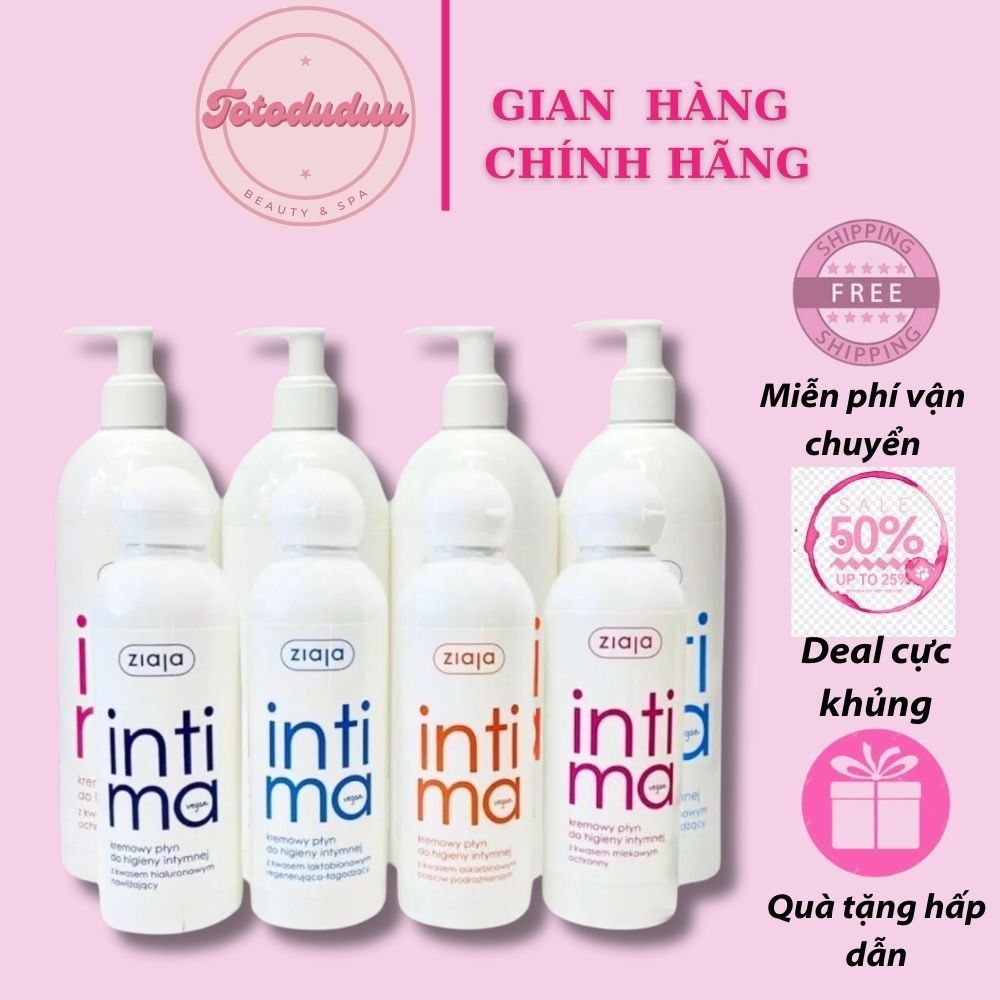 Dung Dịch Vệ Sinh Phụ Nữ Intima Ziaja Gel Phụ Khoa Giảm Khí Hư Huyết Trắng Full Màu 500ml 200ml
