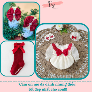 MV031 Body Váy Bé Gái Sơ Sinh Thiết Kế Cao Cấp, Chất Mát, Bodysuit Cho Bé Gái Kèm Mũ Vớ, Váy Sơ Sinh, Đầm Đầy Tháng