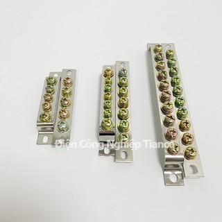 Cầu đấu mạ niken  trung tính cầu đấu tiếp địa cầu đấu mát mạ niken 5P 7P 10P chân cong chân thẳng