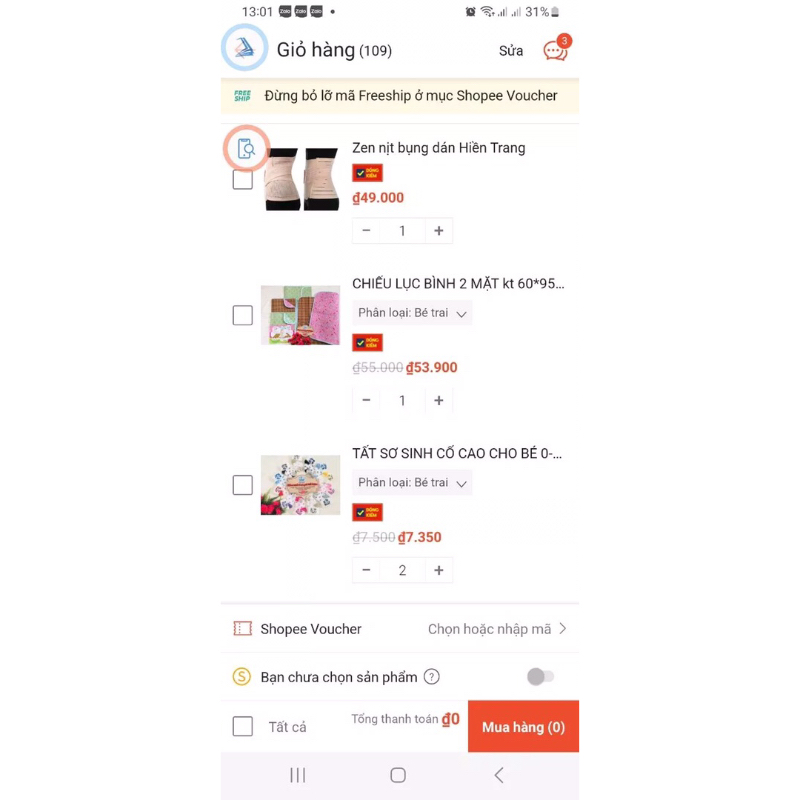 Đồ sơ sinh tự chọn đầy đủ