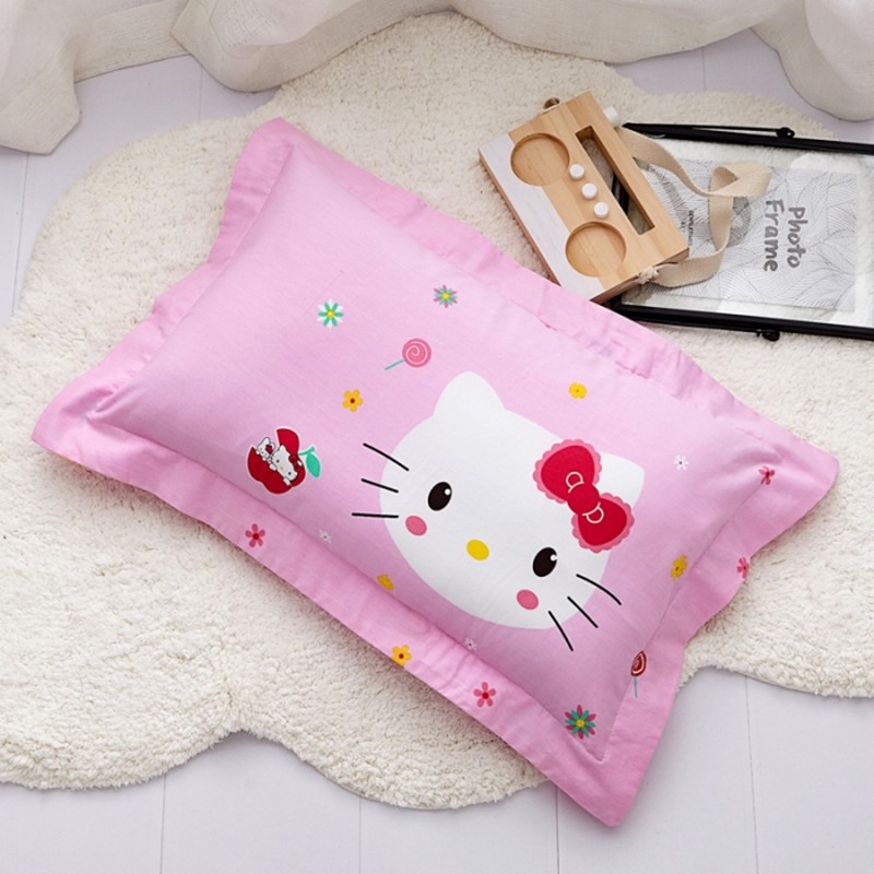 Vỏ Gối Cotton Cho Bé Đi Học, Áo Gối Cho bé 100% Cotton Mềm Mịn Thoáng Mát Họa Tiết Hình Nhân Vật nghộ Nghĩnh KT 30x 50cm