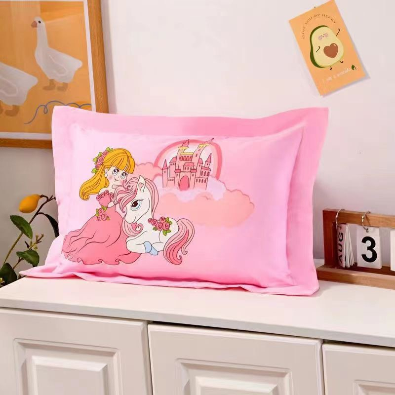 Vỏ Gối Cotton Cho Bé Đi Học, Áo Gối Cho bé 100% Cotton Mềm Mịn Thoáng Mát Họa Tiết Hình Nhân Vật nghộ Nghĩnh KT 30x 50cm