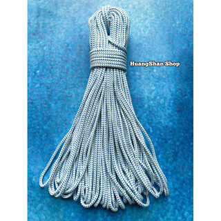 Dây dù mè trắng sọc xanh tròn 2.5mm 3mm 4mm 5mm bó 250gram - 500gram, dây thả diều lớn, dây kéo rèm, kéo bạt