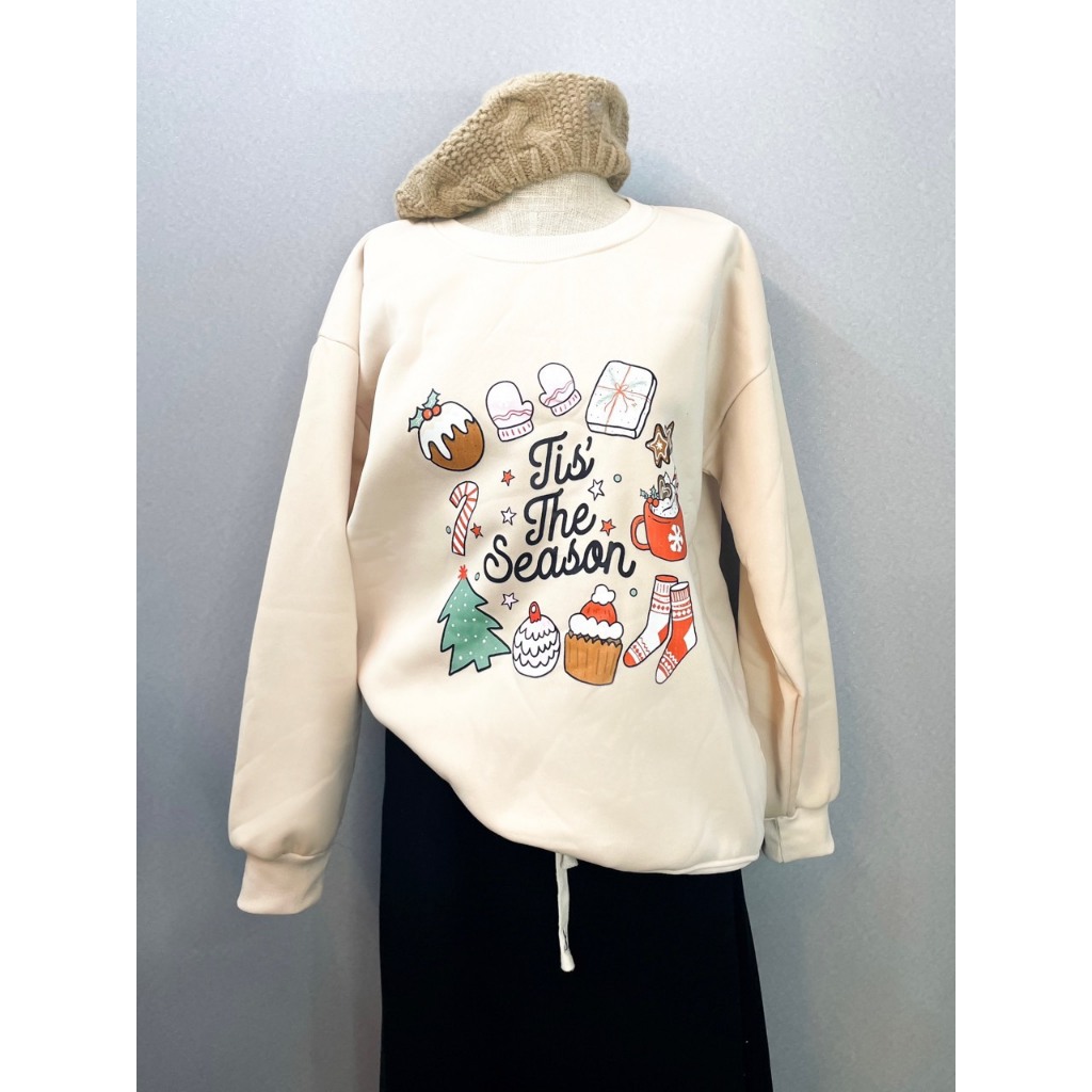 Áo Sweater Nỉ Unisex Cốc Bánh Noel 🦋 Áo Nỉ Nữ Dáng Thung In Hình 🦋