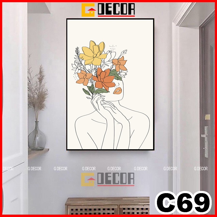Tranh treo tường canvas 1 bức phong cách hiện đại Bắc Âu, tranh trừu tượng trang trí phòng khách, phòng ngủ, store C69