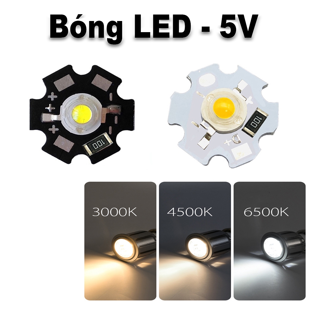 Chip Led Luxeon 5V công suất   Đã hàn sẵn đế tản nhiệt 20mm