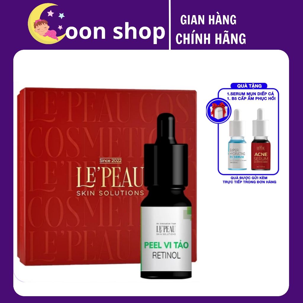 Peel Da Vi Tảo  Le Peau Retinol 10ml, Tái Tạo Da Sinh Học, Peel Da Tại Nhà, Sáng Da, Mờ Thâm.