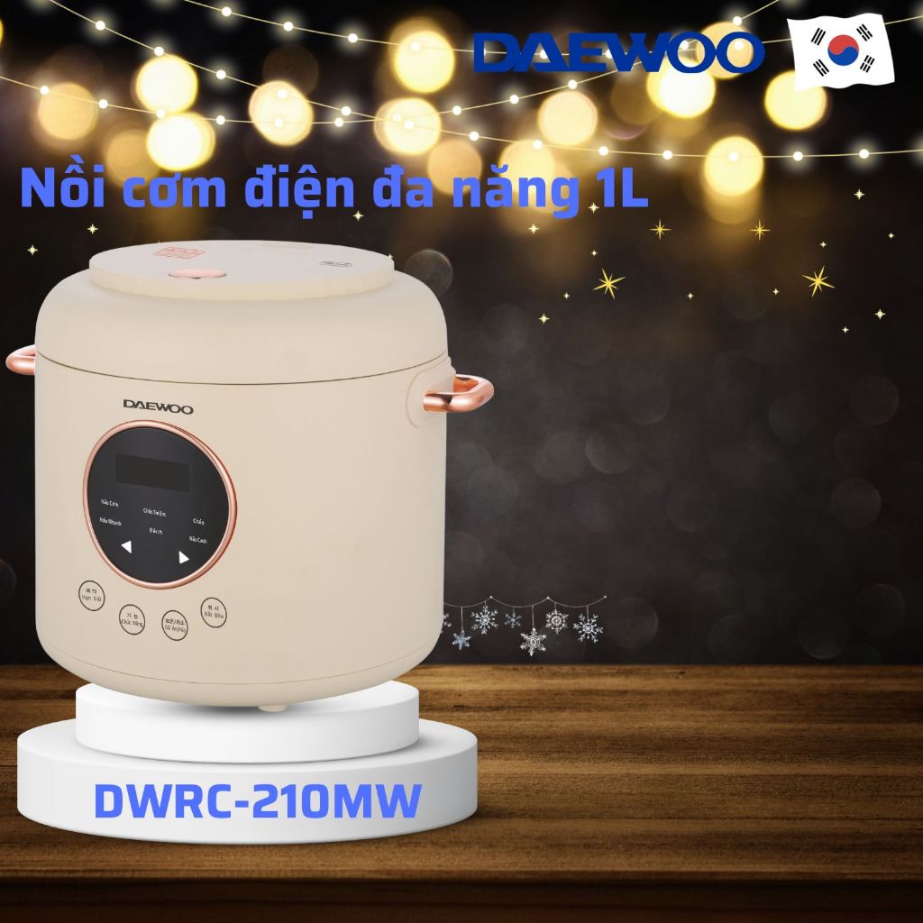 Nồi cơm điện đa chức năng 1L Daewoo DWRC-210MW công suất 400W, bảo hành 12 tháng