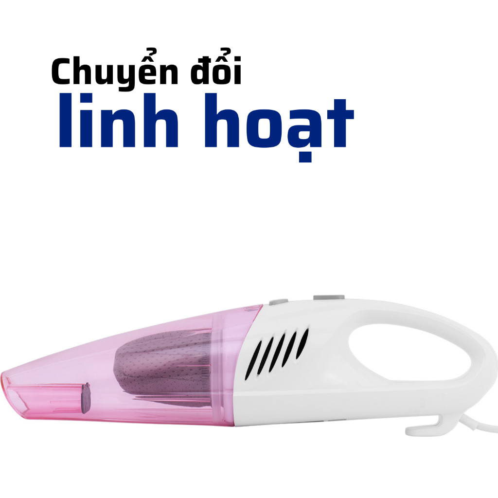 Máy hút bụi 2 trong 1 Daewoo DWX-E620P (Pink) công suất 600W mạnh mẽ, chuyển đổi linh hoạt 2 chế độ, bảo hành 1 năm