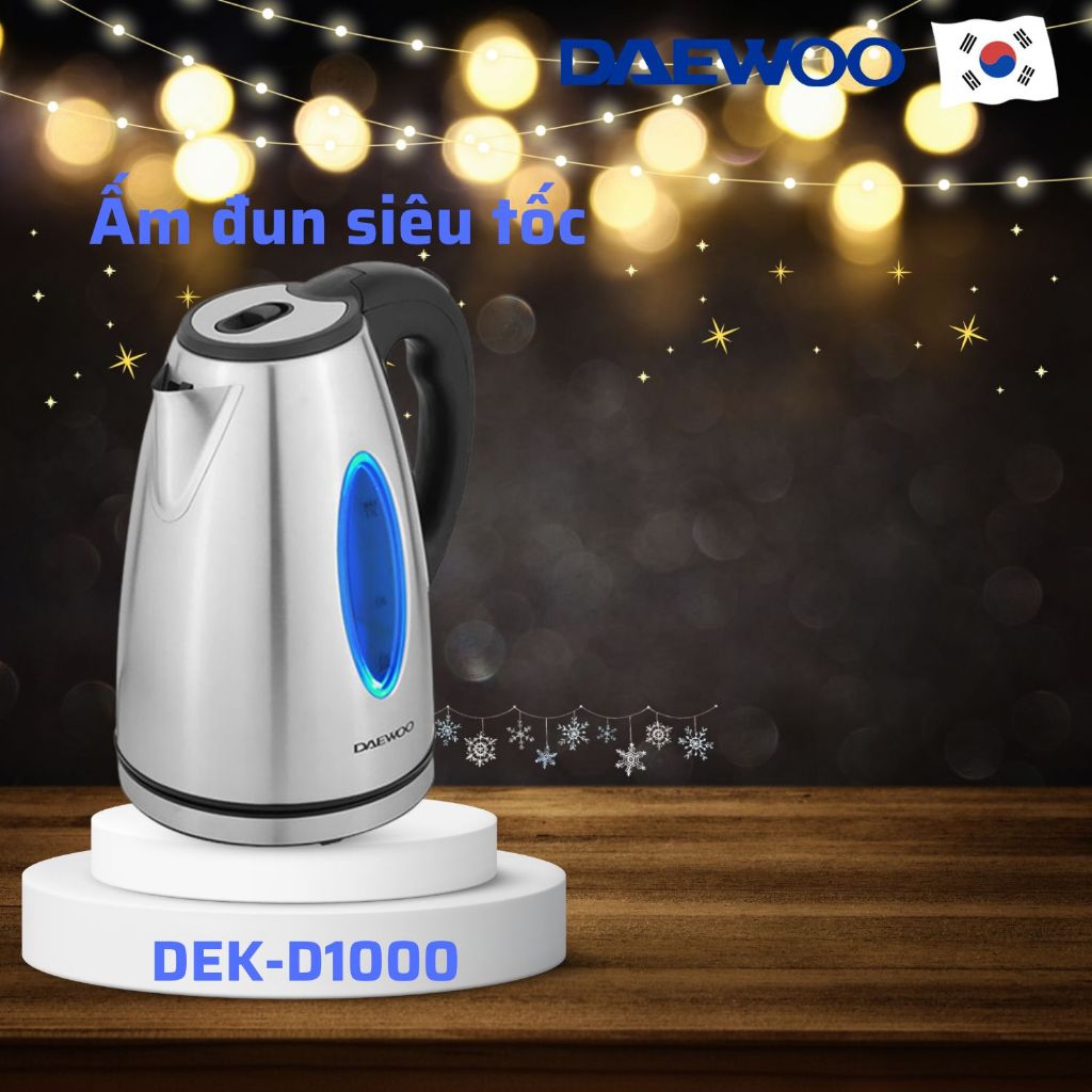 Ấm siêu tốc Daewoo 1.7L công suất 1800w DEK-D1000 bảo hành 12 tháng