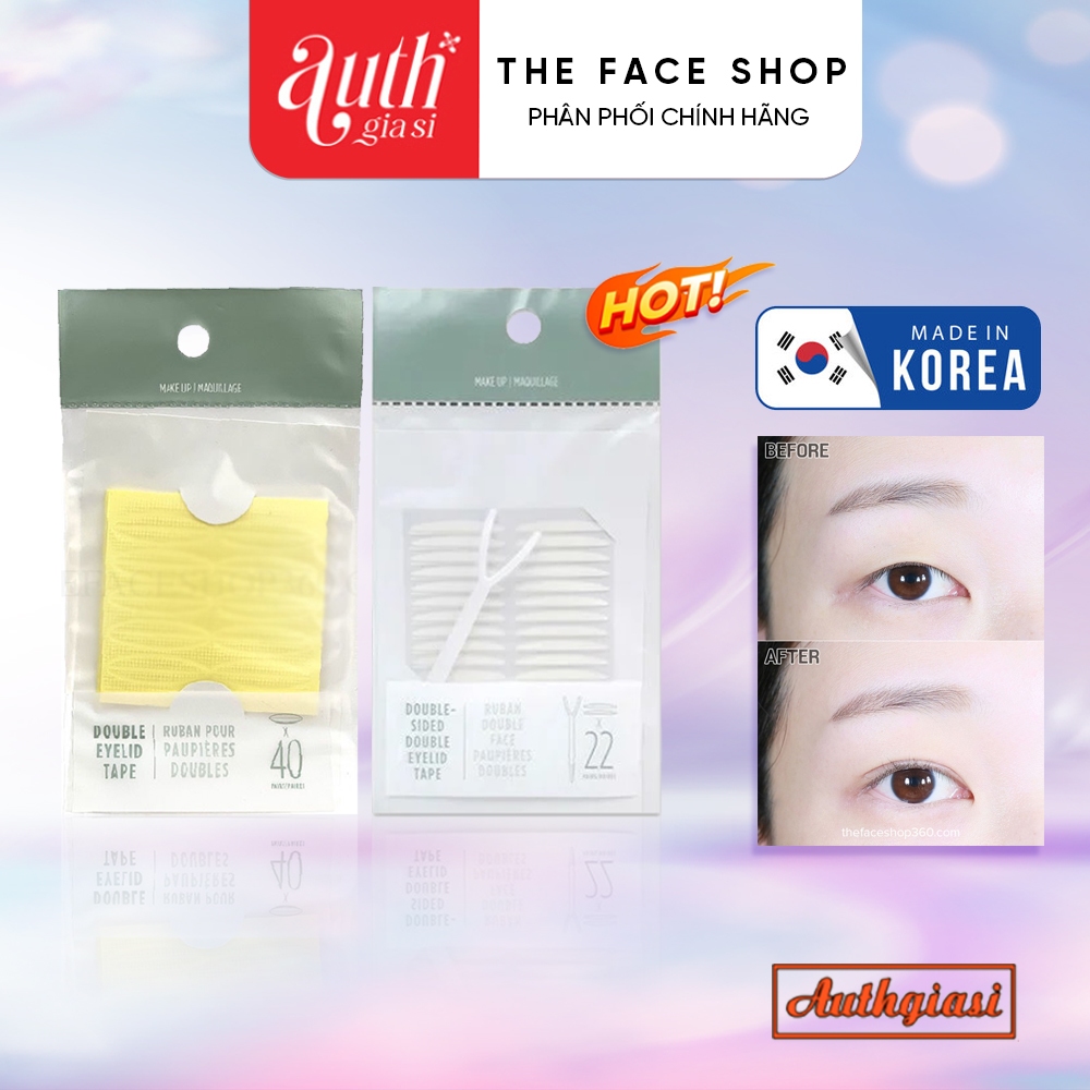 Combo Miếng Dán Kích Mí THE FACE SHOP DAILY BEAUTY TOOLS DOUBLE- SIDED DOUBLE EYE sẵn keo kèm que TFS