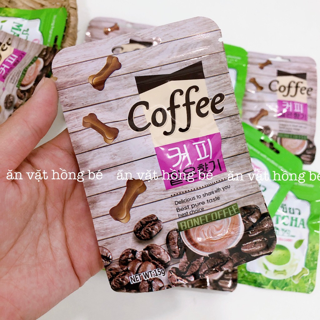 Kẹo xương chó matcha - cà phê, kẹo C xương chó tuổi thơ