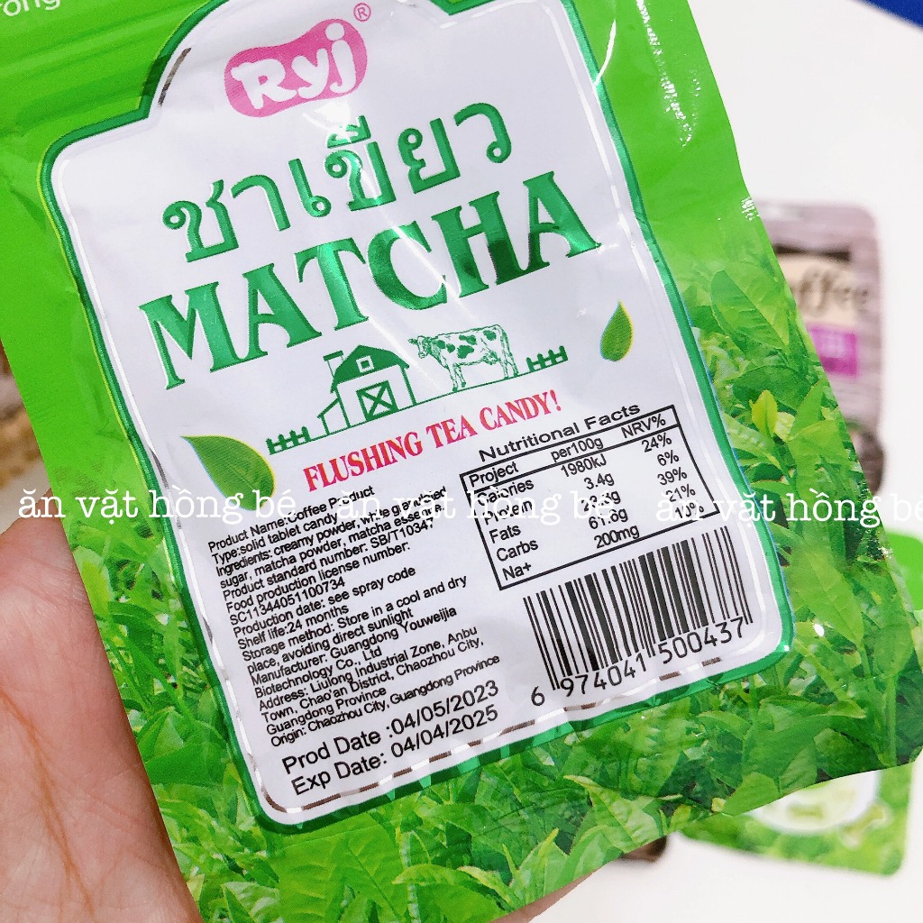 Kẹo xương chó matcha - cà phê, kẹo C xương chó tuổi thơ