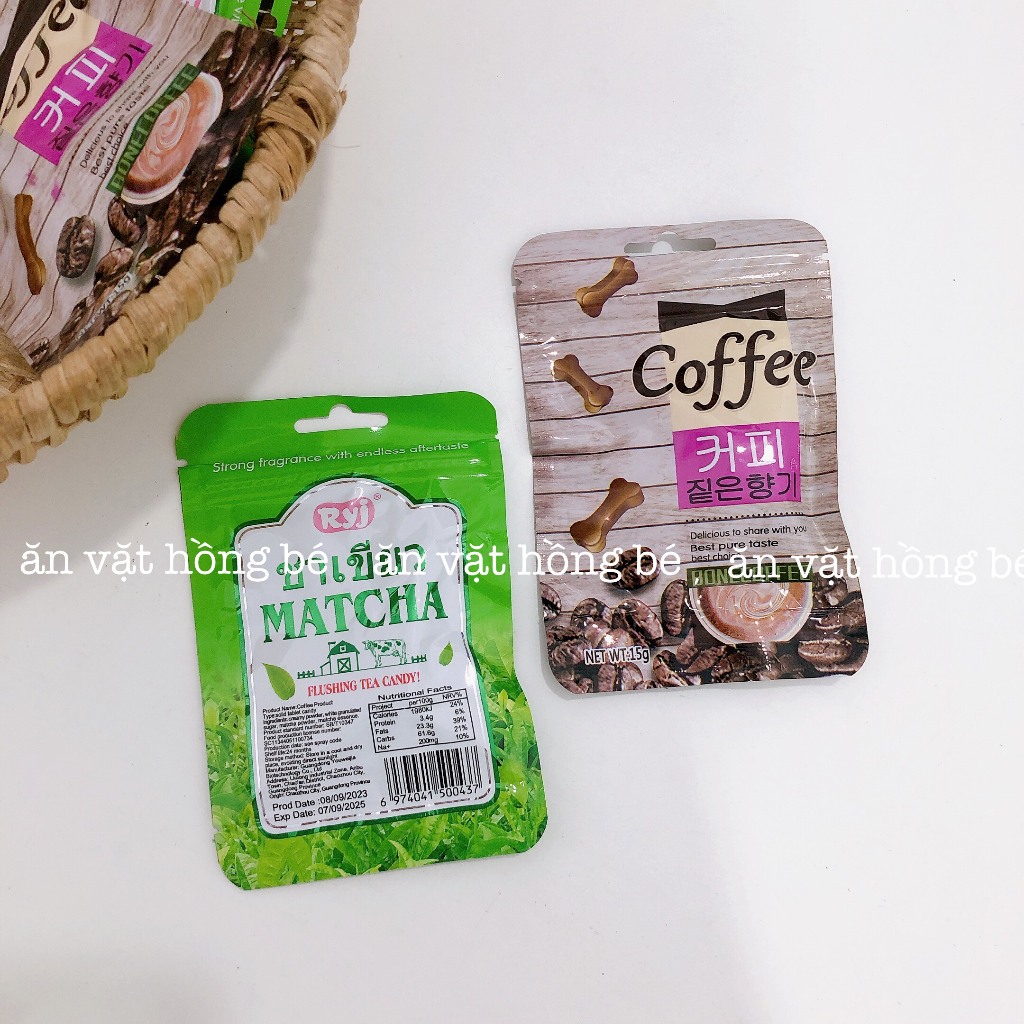 Kẹo xương chó matcha - cà phê, kẹo C xương chó tuổi thơ