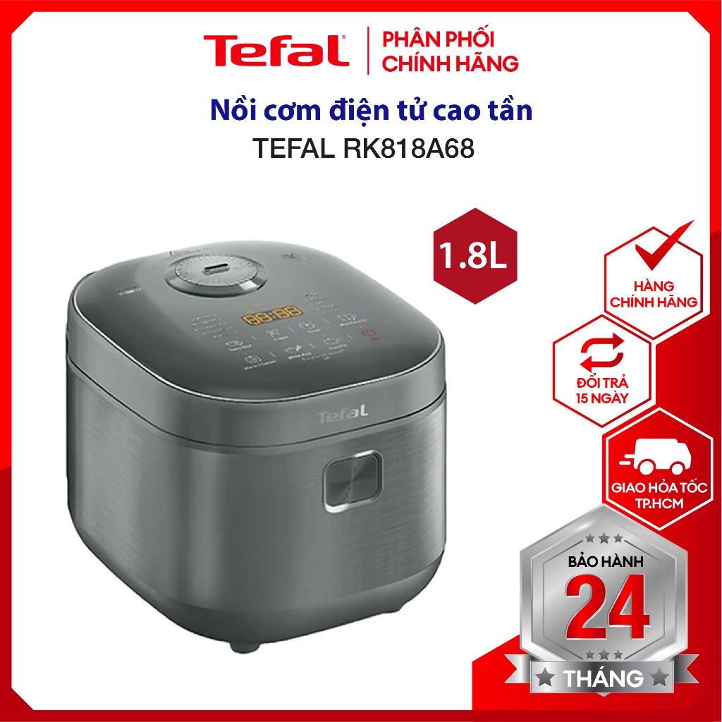 Nồi cơm điện tử cao tần lòng niêu Tefal RK818A68 1.8 lít - Hàng chính hãng, bảo hành 24 tháng