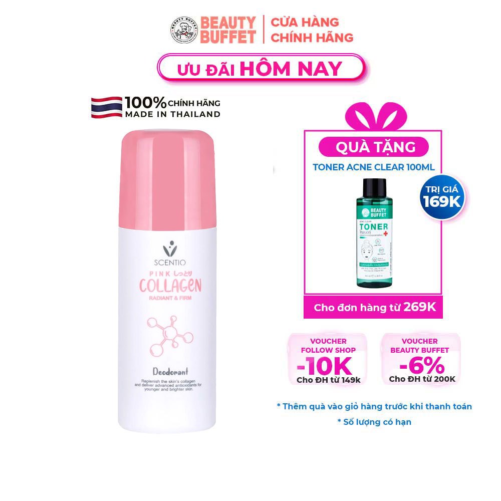 Lăn khử mùi và khô thoáng vùng da dưới cánh tay Scentio Pink Collagen 50ml