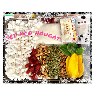 Set nguyên liệu làm kẹo nougat (1kg kẹo)/Tặng kèm túi kẹo và giấy gạo