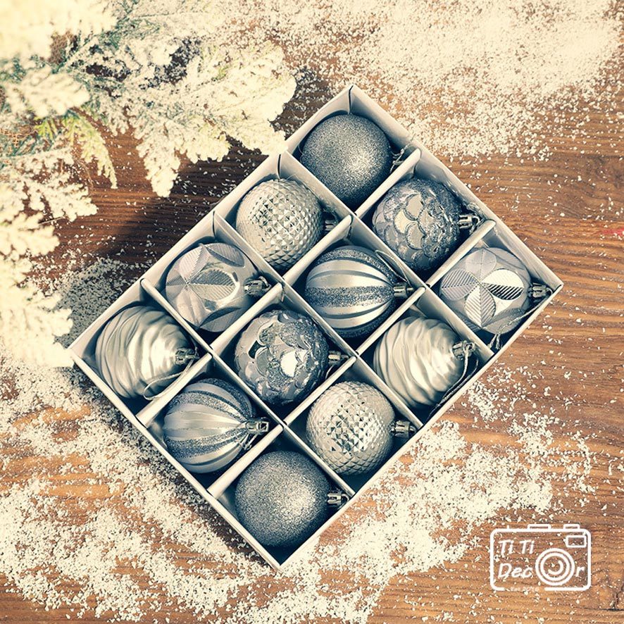 Set 12 Quả Châu Trang Trí Giáng Sinh, Decor Cây Thông Noel, Quà Tặng Ý Nghĩa Dịp Giáng Sinh - TiTi Decor
