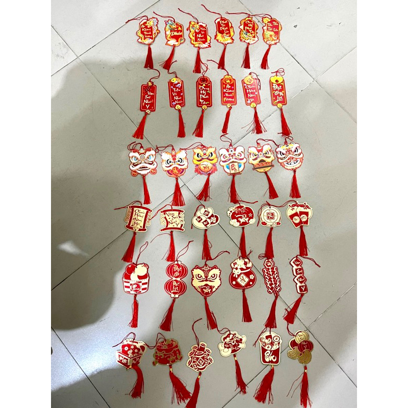 set 6 tag treo trang trí tết,cây cảnh,hoa đào