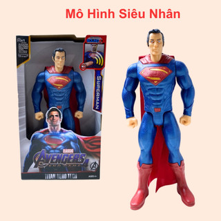 Mô hình siêu nhân mô hình siêu anh hùng nhựa đặc cao 30cm có đèn led đỏ và phát nhạc