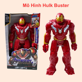 Mô hình hulk buster mô hình siêu anh hùng nhựa đặc cao 30cm có đèn led đỏ và phát nhạc