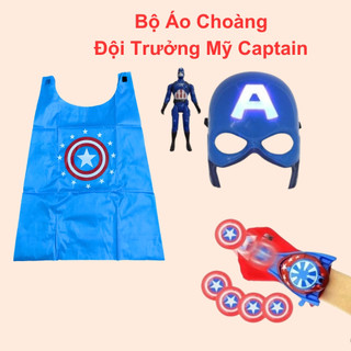 Đồ chơi áo choàng siêu anh hùng đội trưởng mỹ captain america đa dạng phụ kiện cho bé nhập vai chiến đấu
