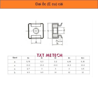 ĐAI ỐC CÀI, ECU CÀI TỦ RACK M6 M8