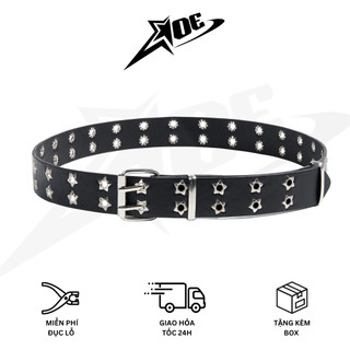 (Có sẵn) AOE STUDIO - Thắt lưng nam nữ Y2K chất da PU cao cấp phối khoen ngôi sao phong cách Gothic