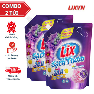 COMBO 2 túi  nước giặt Lix sạch thơm hương ngàn hoa 3.2kg/túi, lưu hương tốt  2C-N7408 - LIXVN